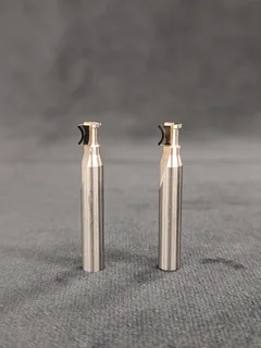 Two DiamovaLab diamond profile tools with curved cutting edges