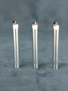 Three DiamovaLab diamond ball end mills showing their rounded cutting tips
