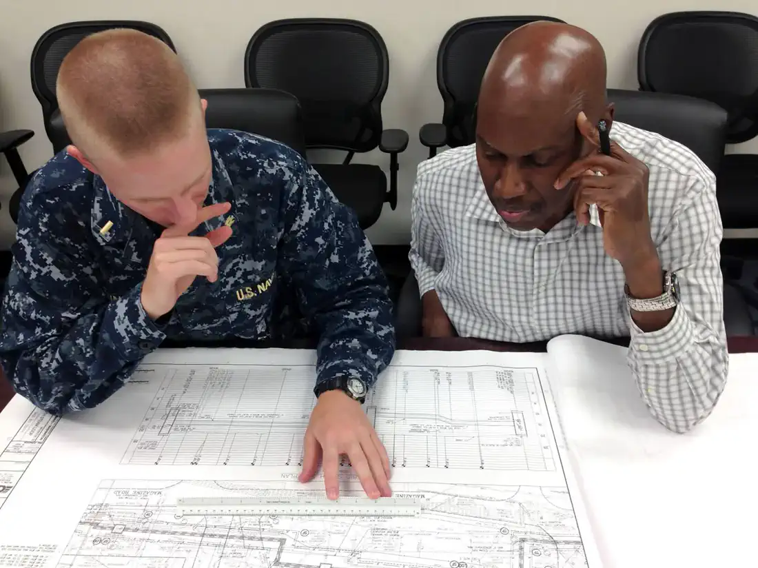 Technical project information being reviewed at an engineering workstation